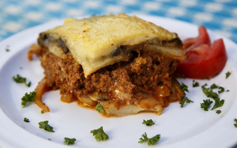 Papa Cristo's meat moussaka