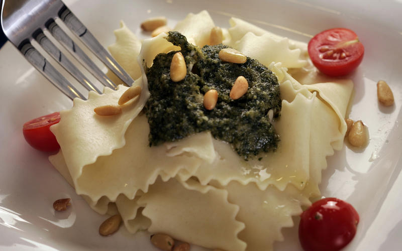 Pappardelle with pesto