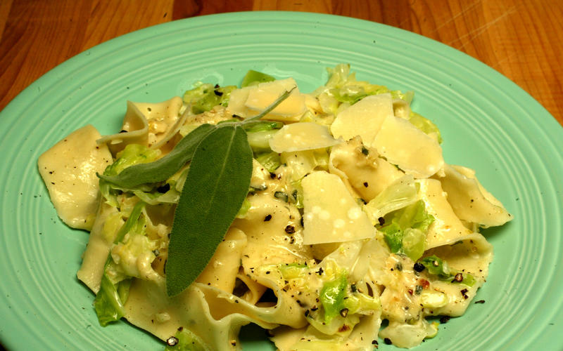 Pappardelle With Sweet Cabbage in Sage Cream Sauce