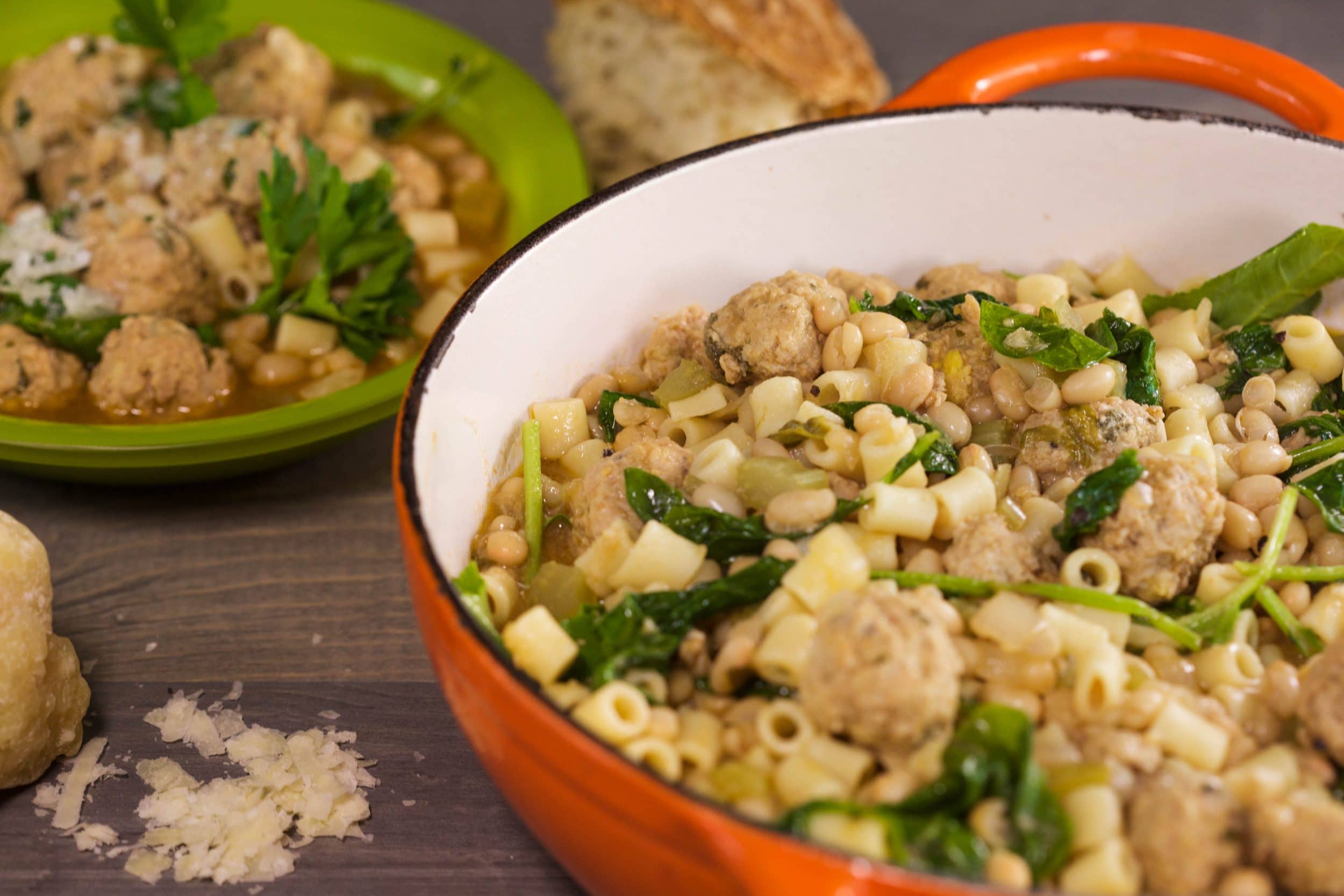 Pasta e Fagioli with Mini Meatballs