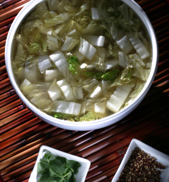 Peking duck broth with nappa cabbage