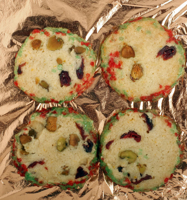 Pistachio-cranberry icebox cookies
