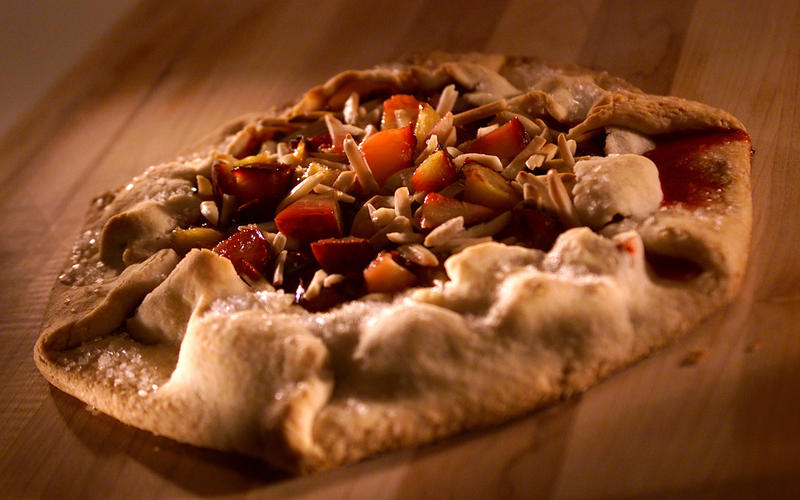 Plum-almond galette
