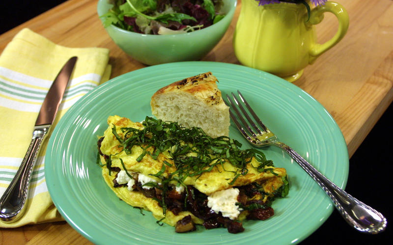 Portabello Mushroom and Goat Cheese Omelet