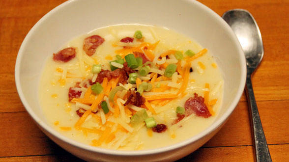 Potato Soup with the Works – Budget-Friendly Version