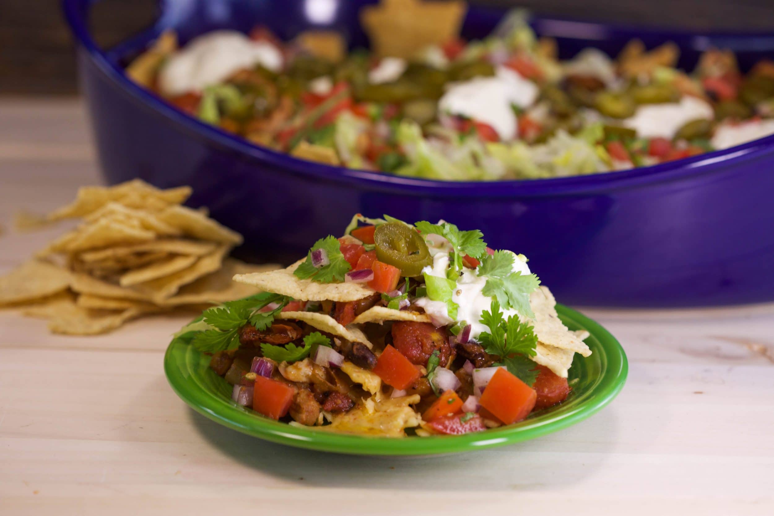 Pulled Chicken and Black Bean Nacho Casserole