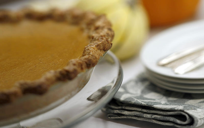 Pumpkin pie with bacon and bourbon crust