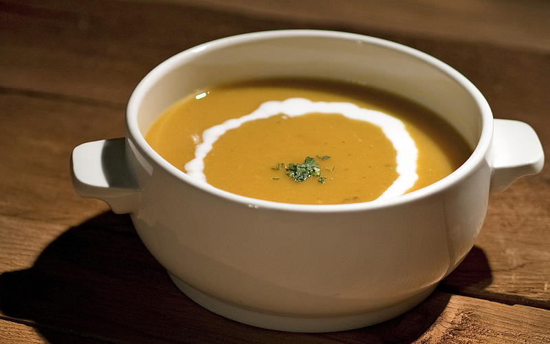 Quick orange lentil soup