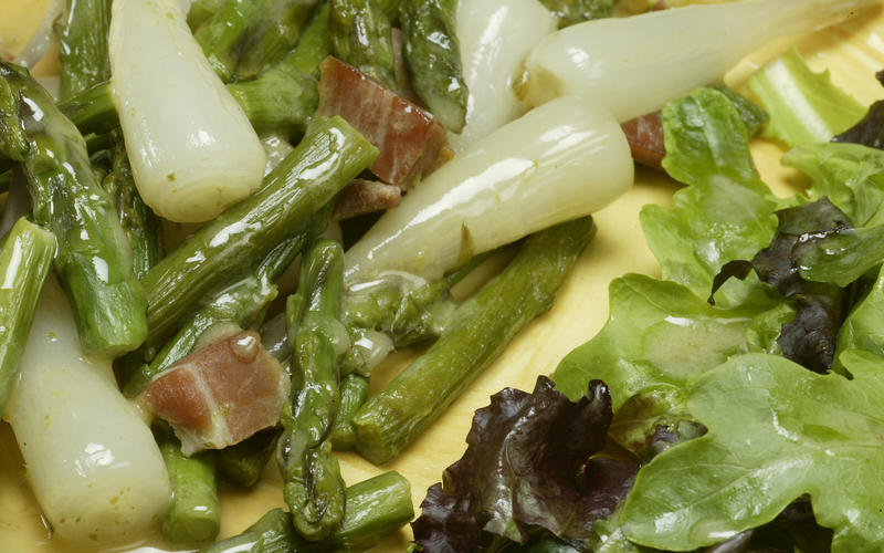 Ramps, asparagus and ham