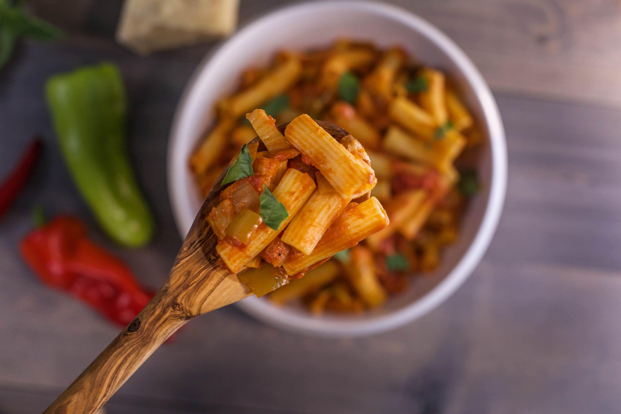 Riggies with Chunky Vegetable Sauce