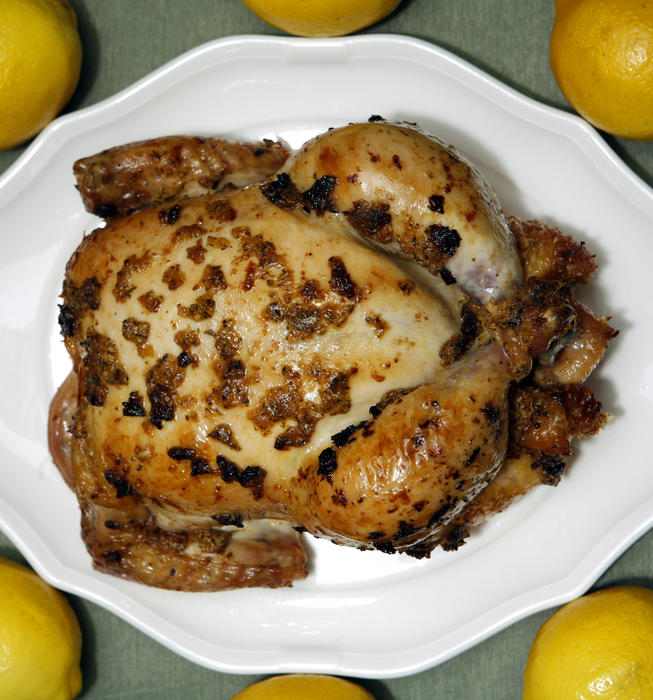 Roast chicken with preserved lemon
