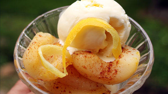 Roasted Pears and Ice Cream