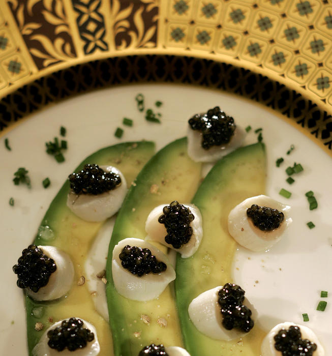 Scallop ceviche with caviar