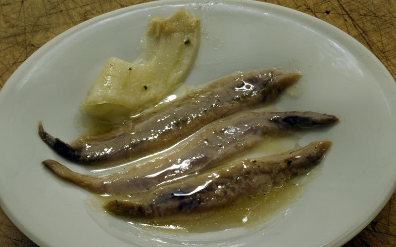 Sherry vinegar-cured anchovies