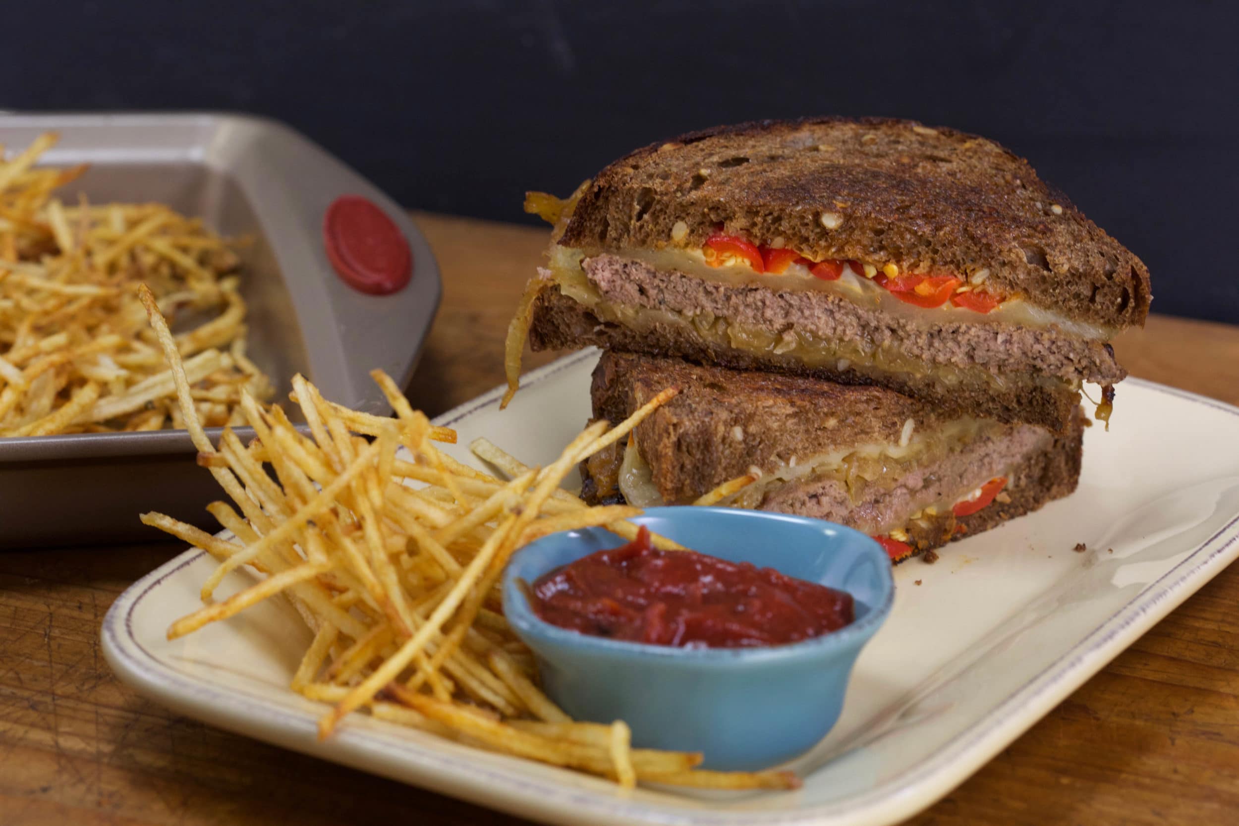 Shoestring Oven Fries with Balsamic Ketchup
