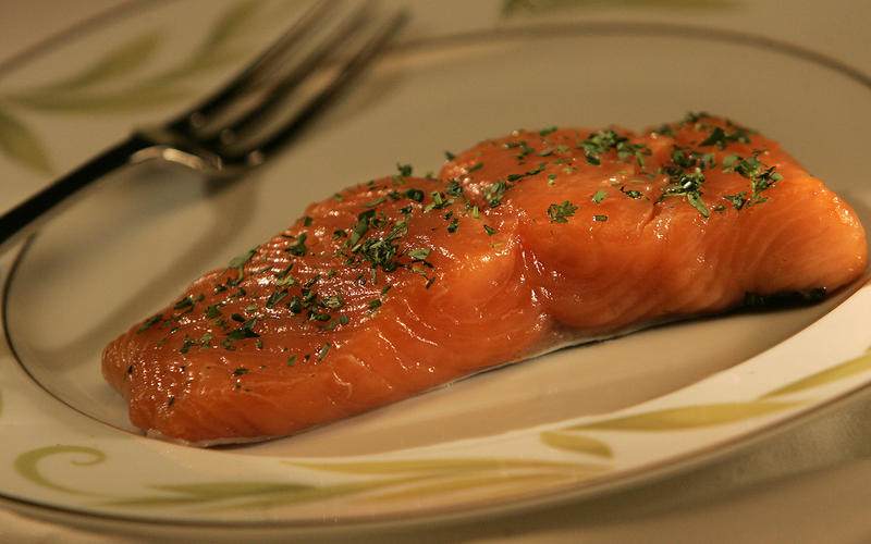 Slow-cooked salmon