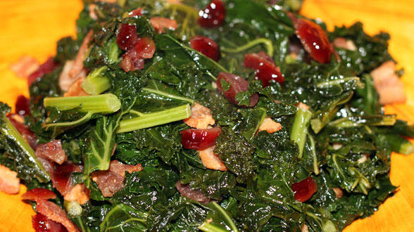 Smoky Greens with Cranberries