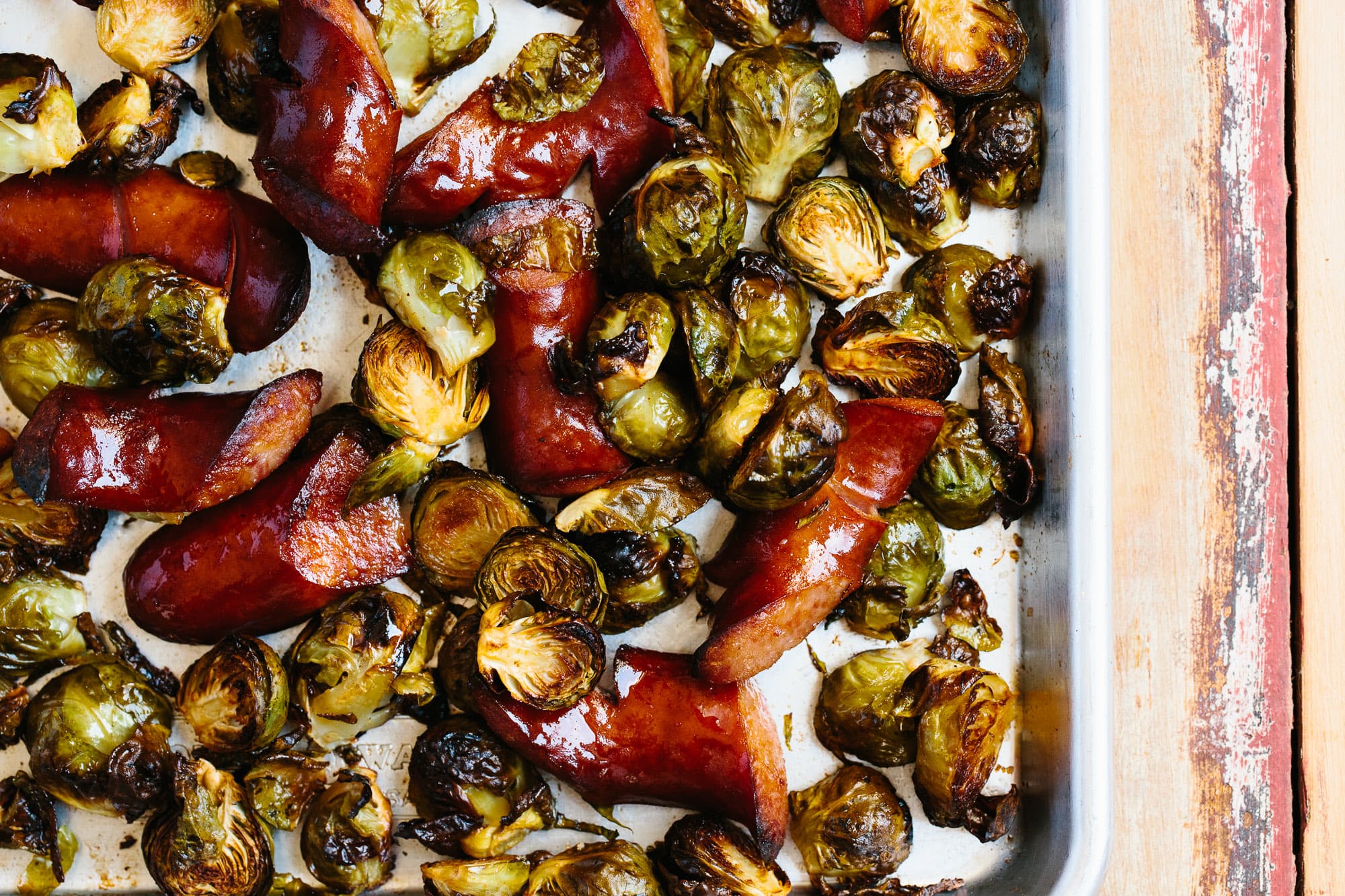 Smoky Roasted Brussels Sprouts and Kielbasa