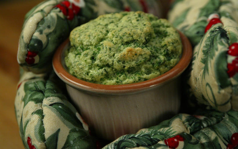 Souffle of bitter greens