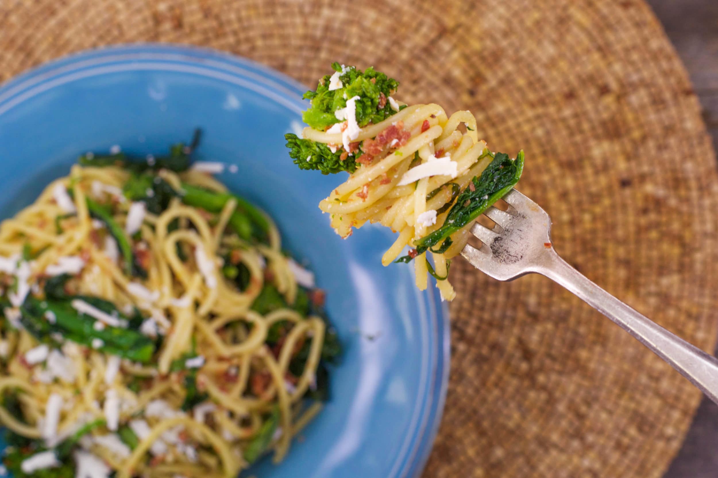 Spaghetti with Broccoli Rabe and Salami