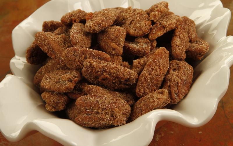 Spiced candied pecans