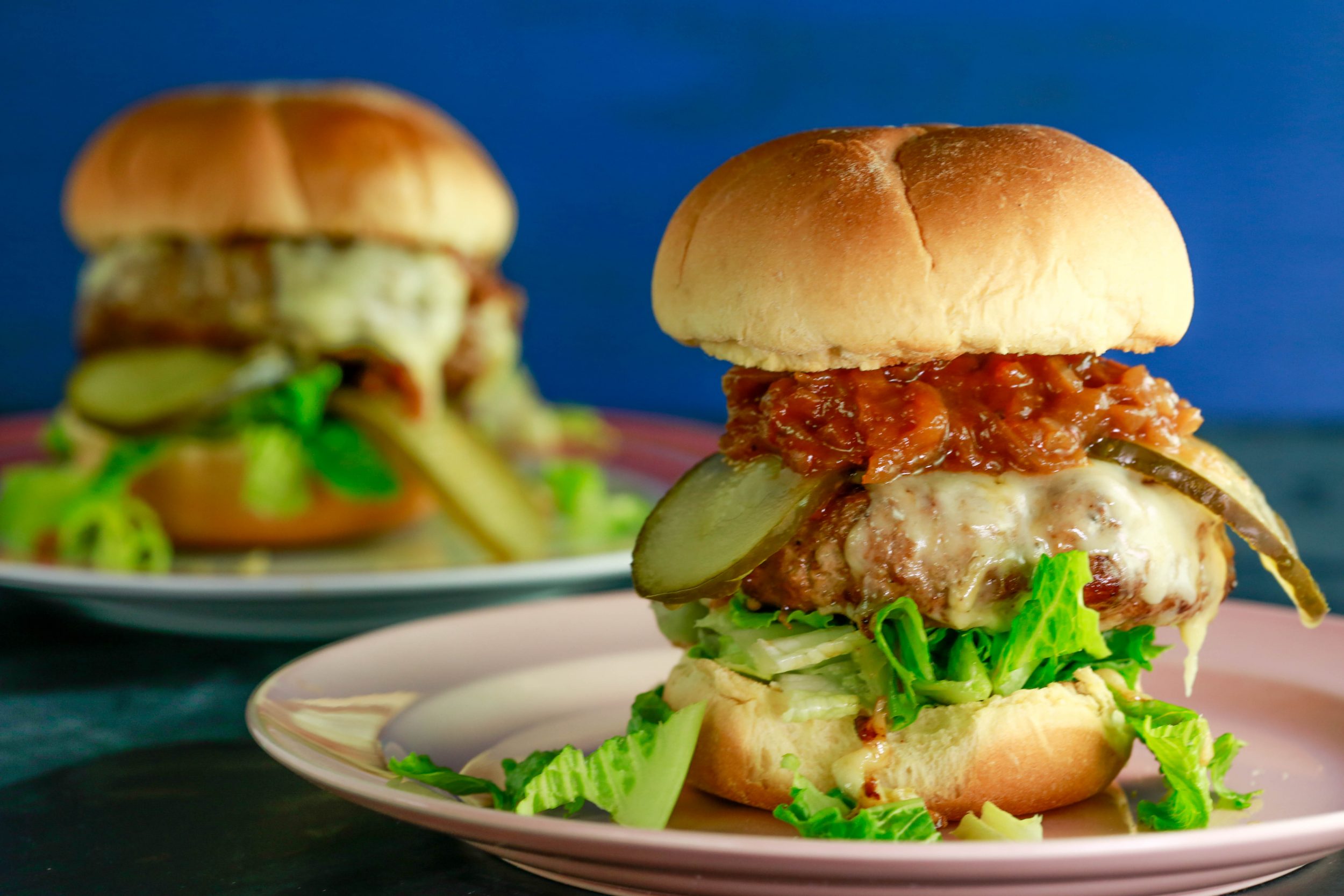 Spicy Turkey Burgers with Barbecued Onions