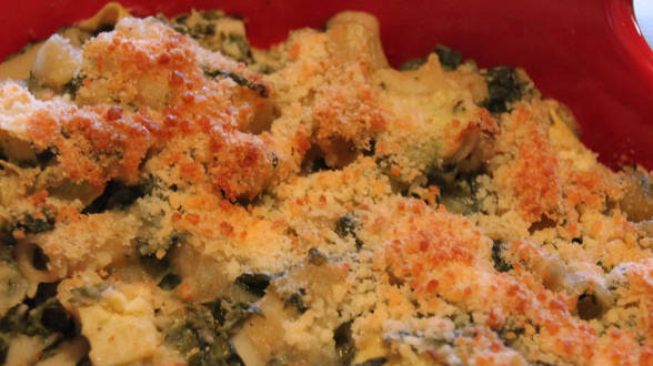 Spinach and Artichoke Baked Whole Grain Pasta