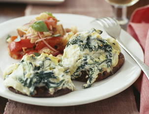 Spinach and Artichoke Stuffed Portobellos
