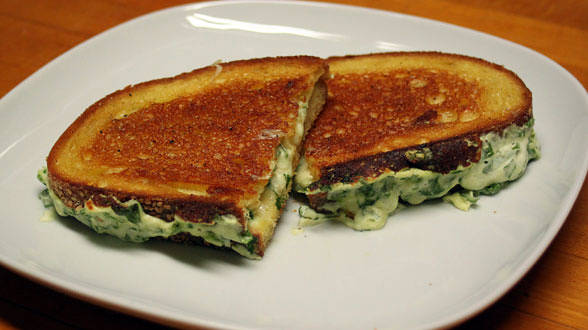 Spinach Calzone Grilled Cheese