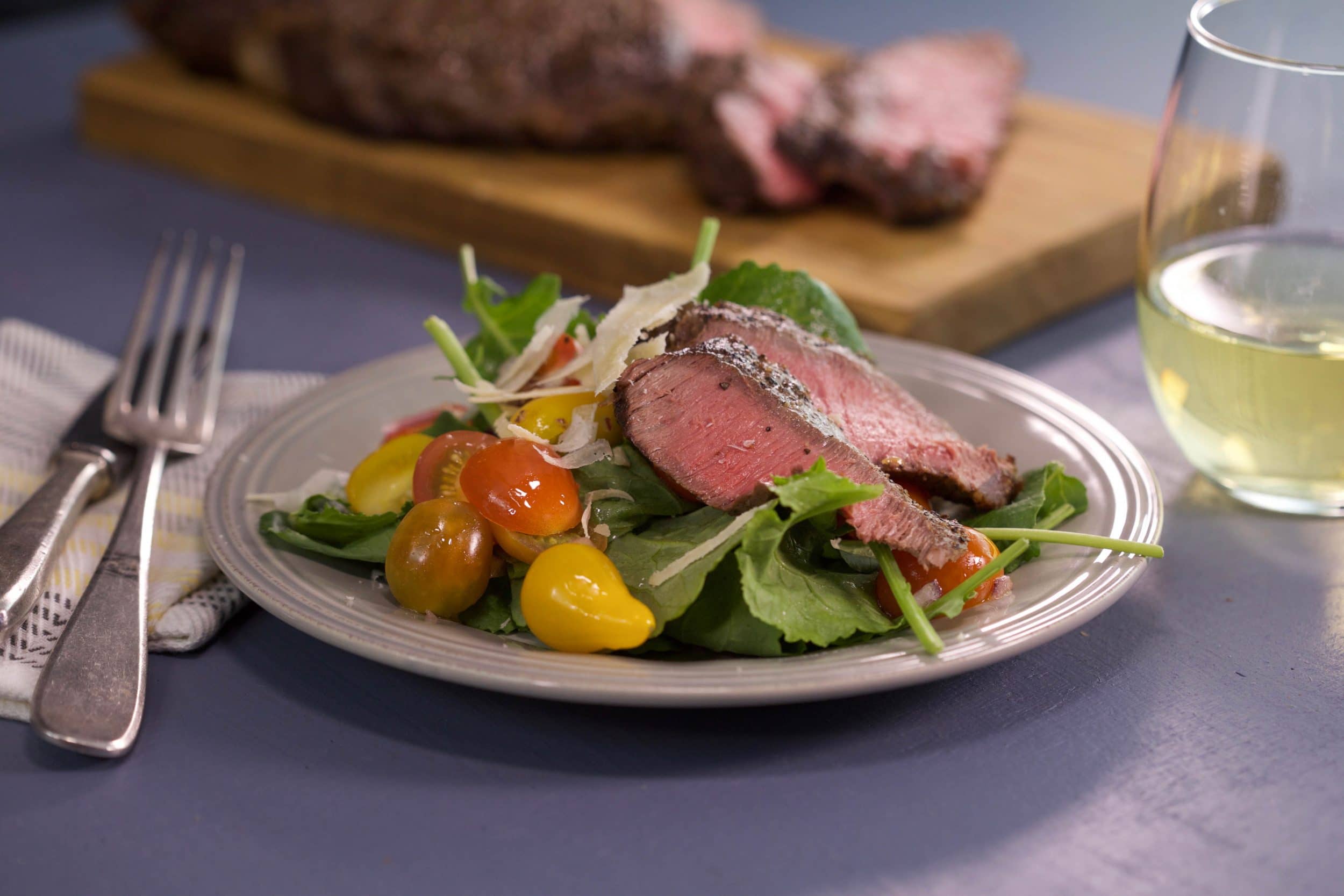 Steak and Baby Greens Salad