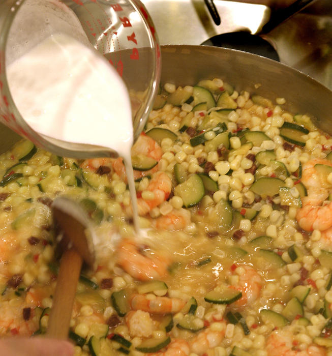 Sweet corn and shrimp 'risotto'