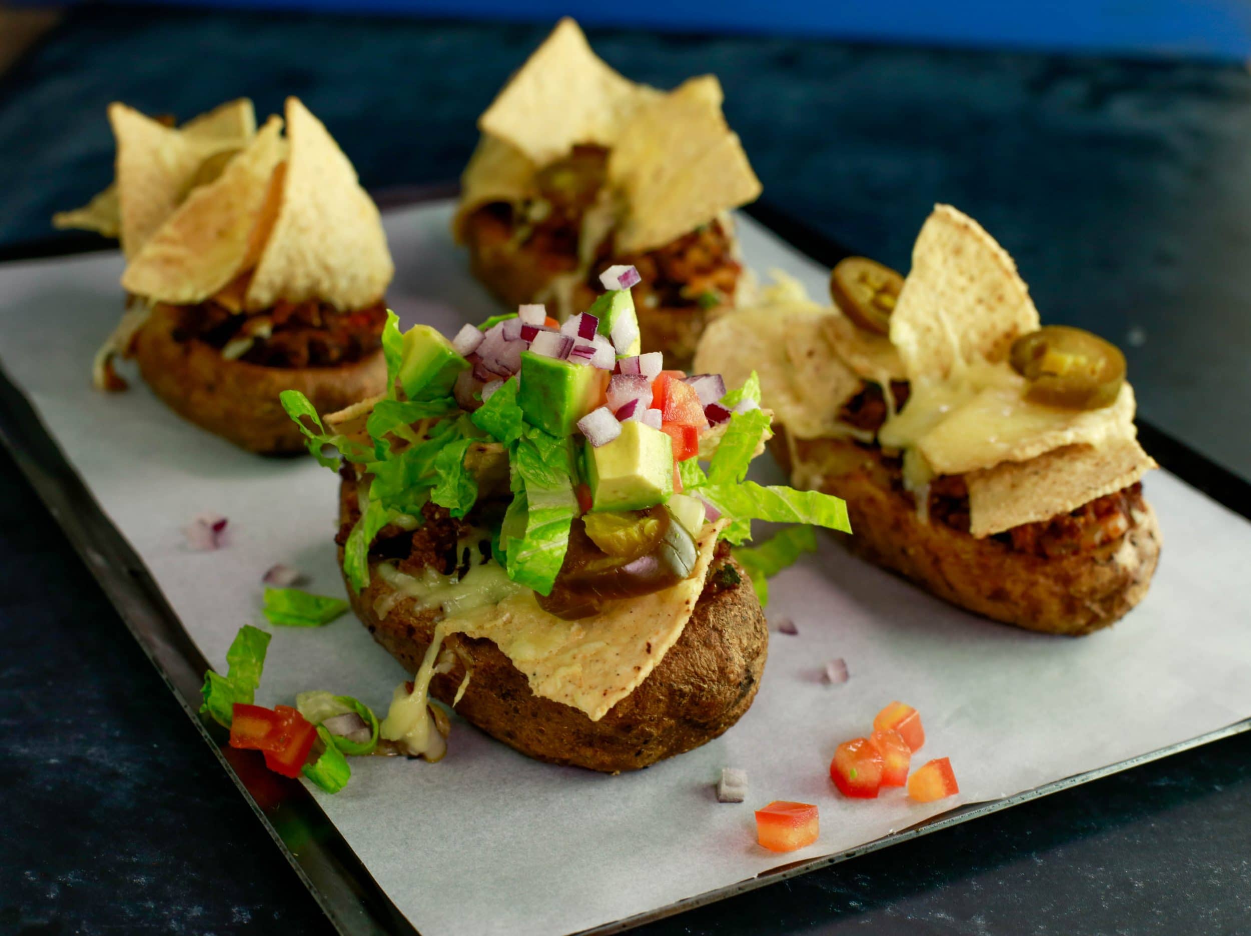 Taco Baked Stuffed Potatoes