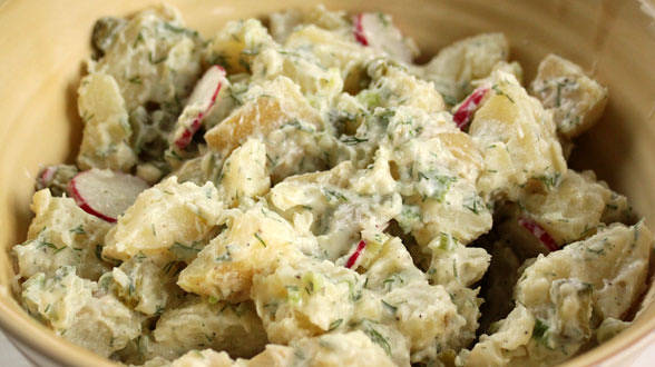 Tangy Goat Cheese and Dill Potato Salad