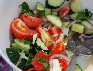 Tomato, Onion and Cucumber Salad