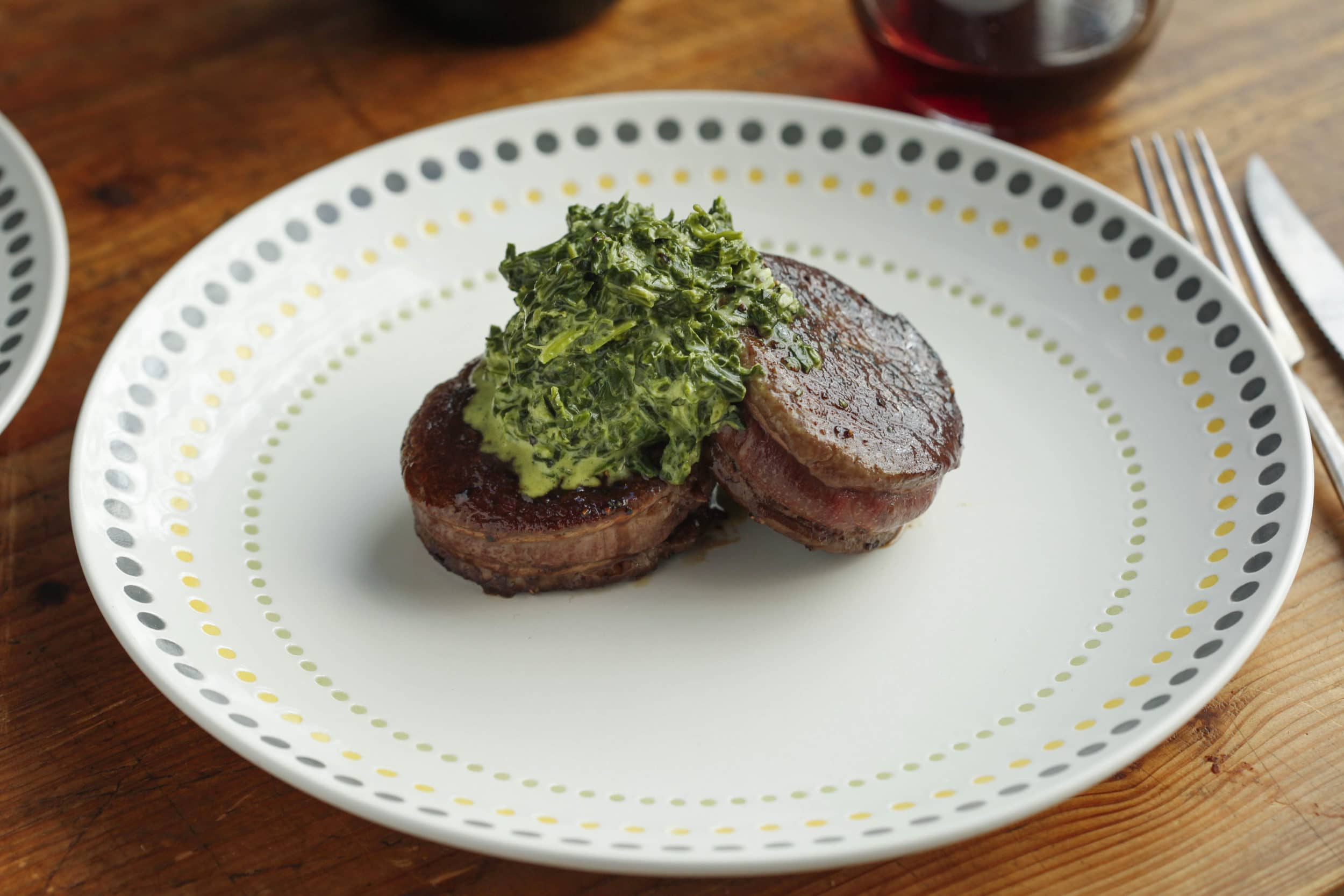 Tournedos with Creamed Spinach