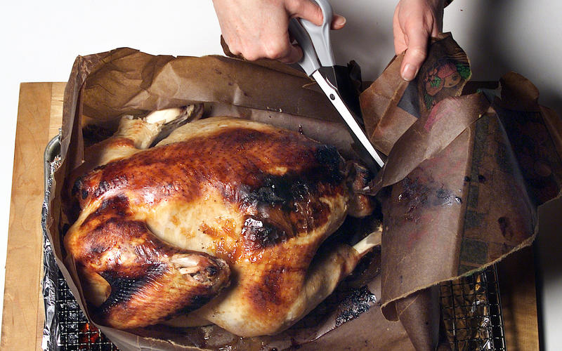 Turkey in a bag with Molly's Passover vegetable stuffing
