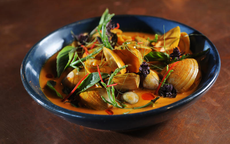 Turmeric and coconut clam curry