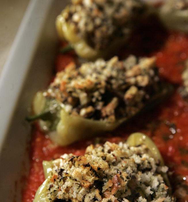 Vegetable-stuffed Hungarian peppers