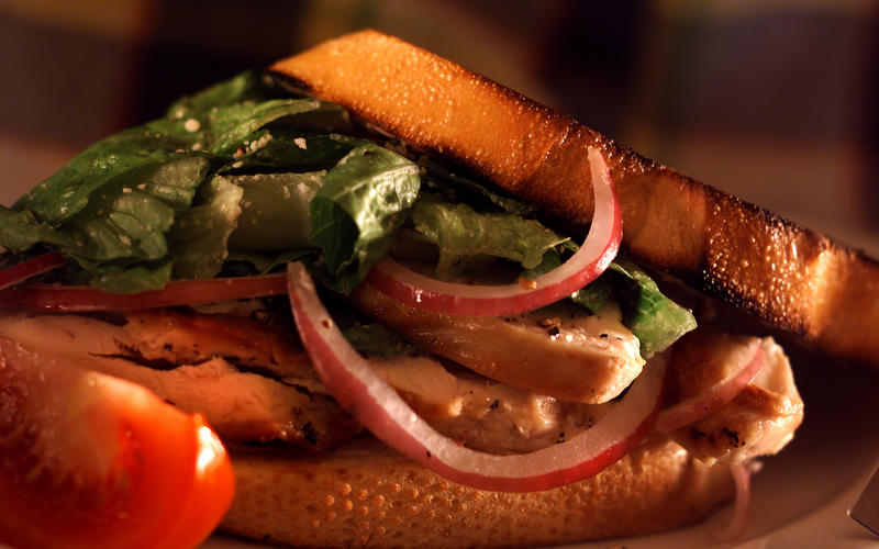 Warm Caesar salad sandwiches