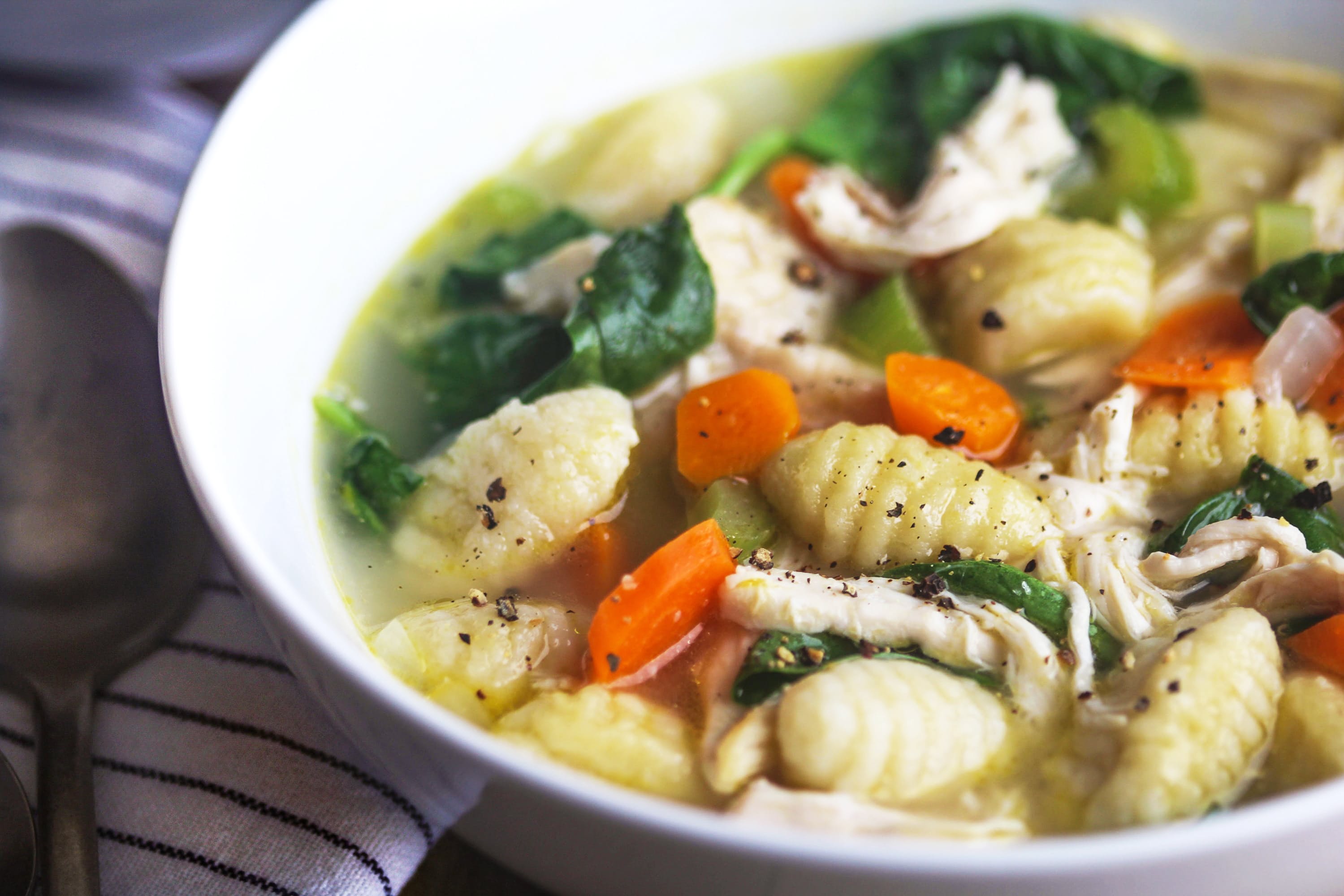 Weeknight Rotisserie Chicken and Gnocchi Soup