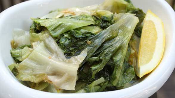Wilted Escarole with Garlic, Lemon and Oil