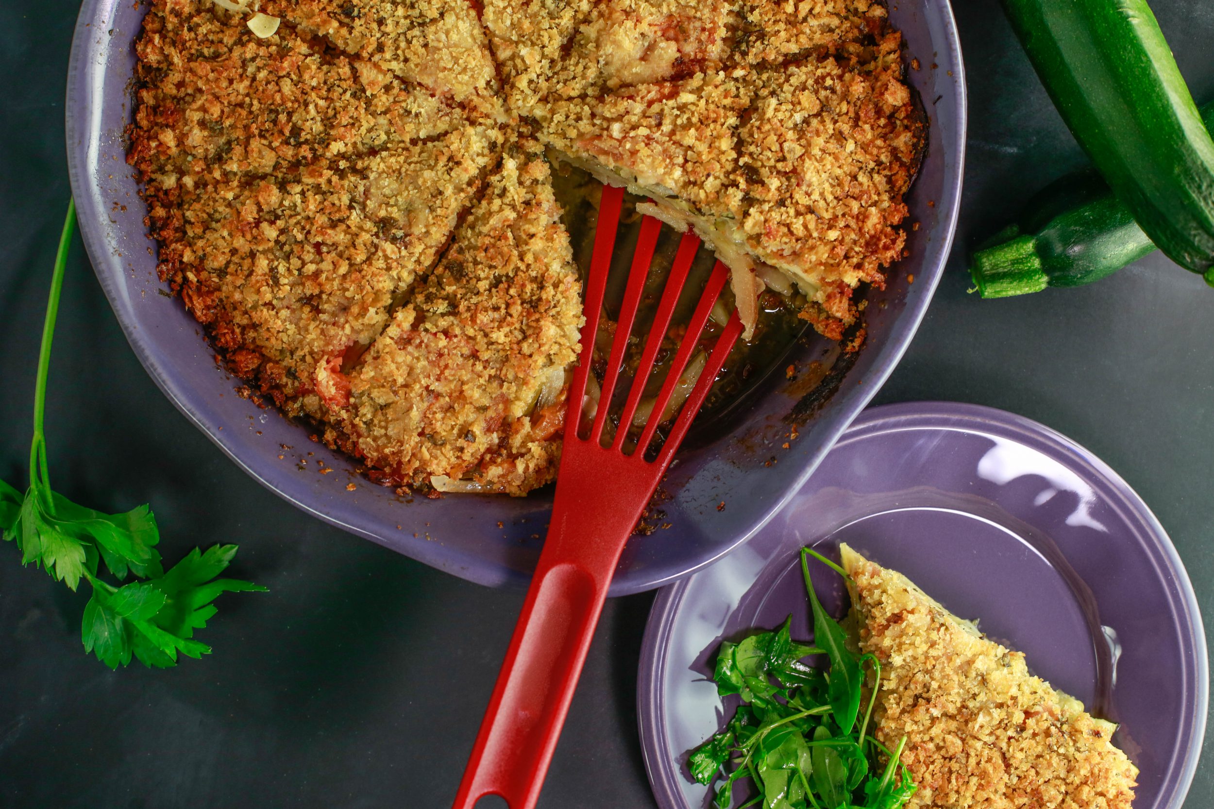 Zucchini, Tomato, Potato Pie