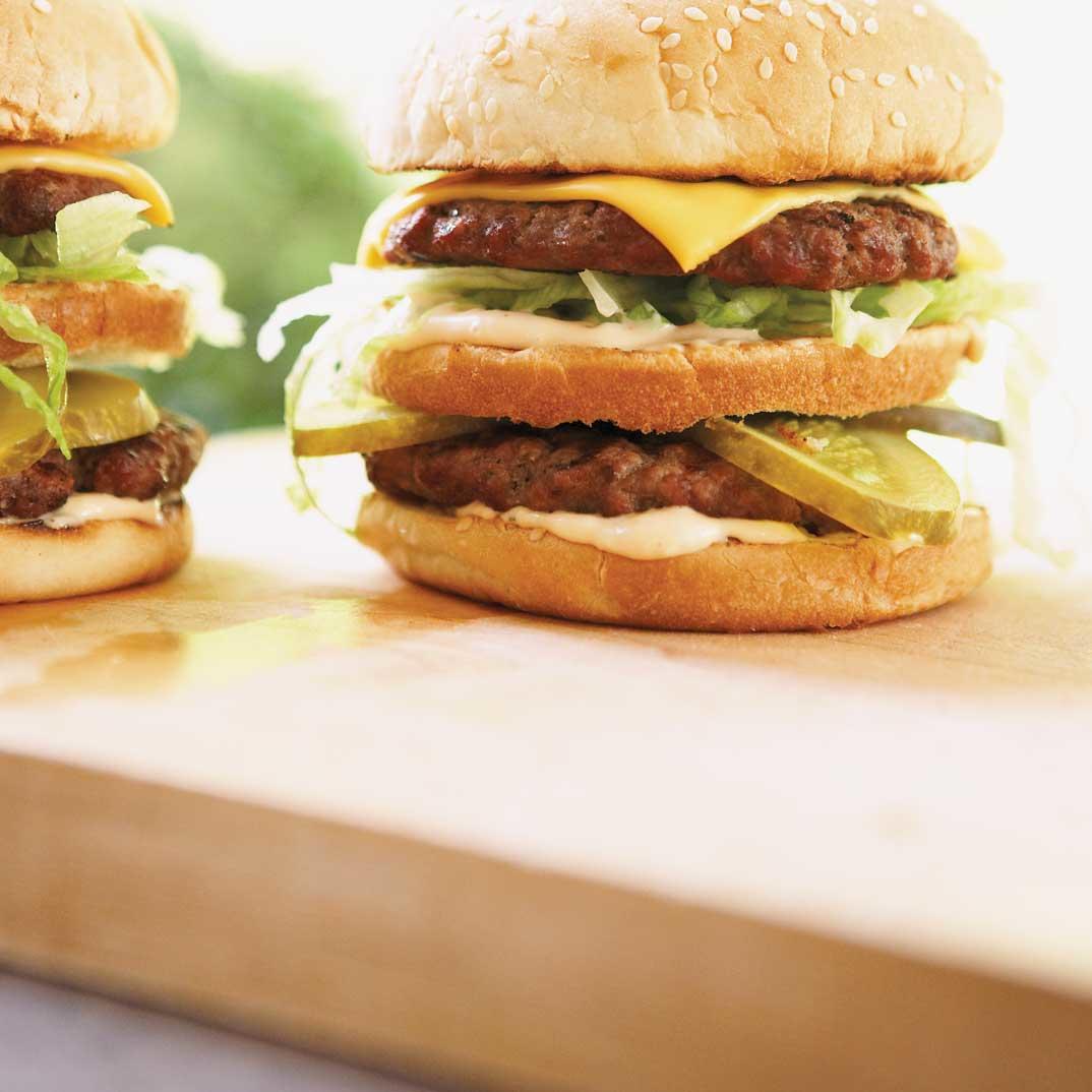 American-Style Double Cheeseburgers