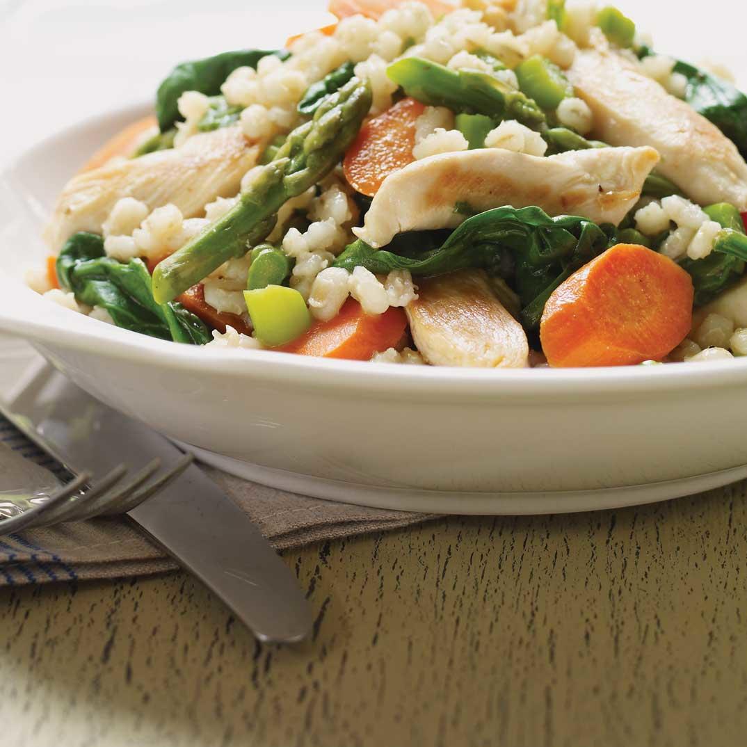 Barley, Chicken and Green Vegetable Ragout
