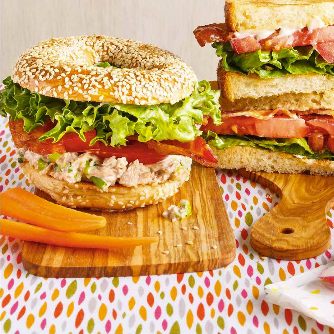 BBLTT Sandwich (Bagel-Bacon-Lettuce-Tuna-Tomato)