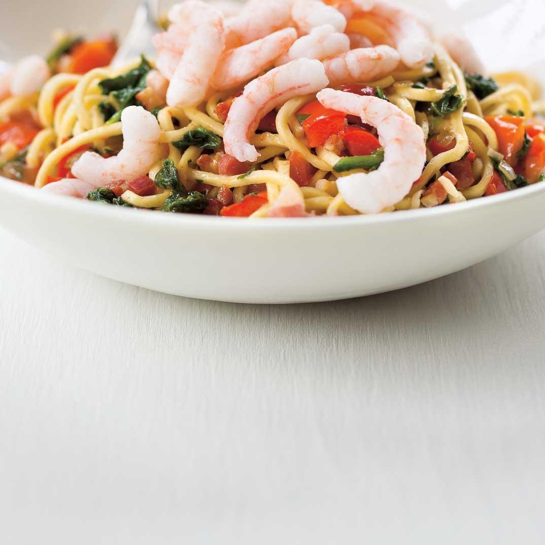 Bell Pepper and Nordic Shrimp Pasta 