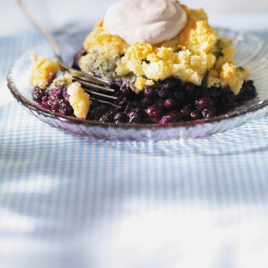 Blueberry Cobbler with Lavender Whipped Cream