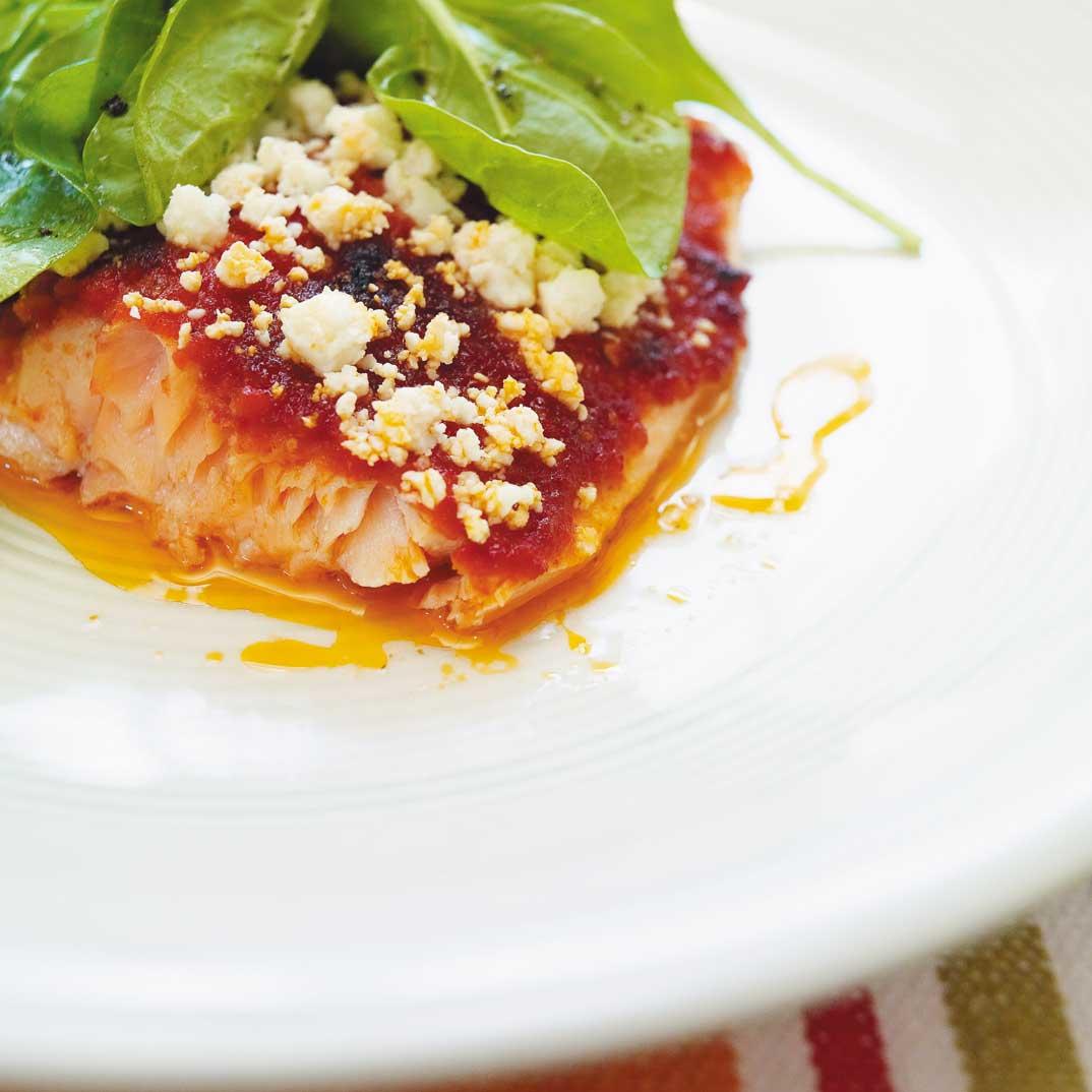 Broiled Trout with Sun-Dried Tomato Pesto