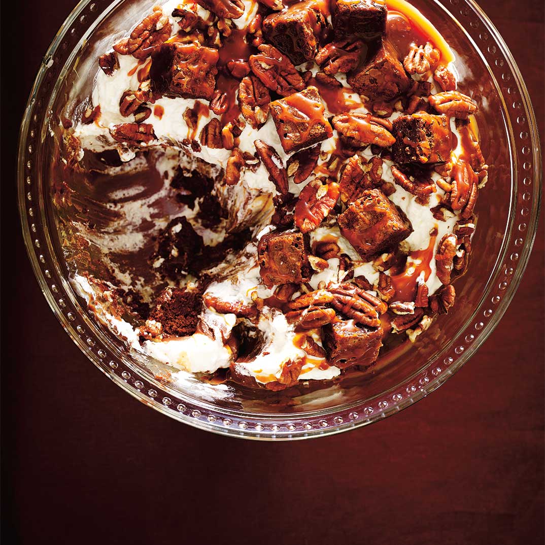 Brownie and Bourbon Caramel Trifle