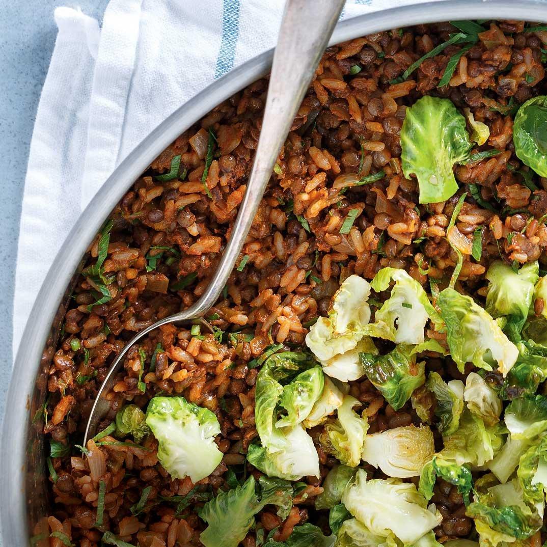 Brussels Sprouts and Lentil Rice